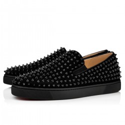 Christian Louboutin Roller Boat Veau Velours Loafers Black Men