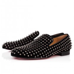 Christian Louboutin Rollerboy Spikes Suede Loafers Black Men
