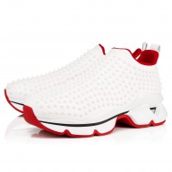 Christian Louboutin Spike Sock 30mm Neopren Low Top Sneakers White Men