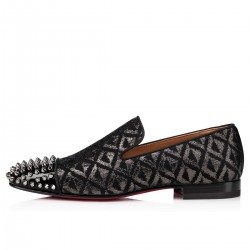 Christian Louboutin Spooky Creative Fabric Loafers Black/Silver Men