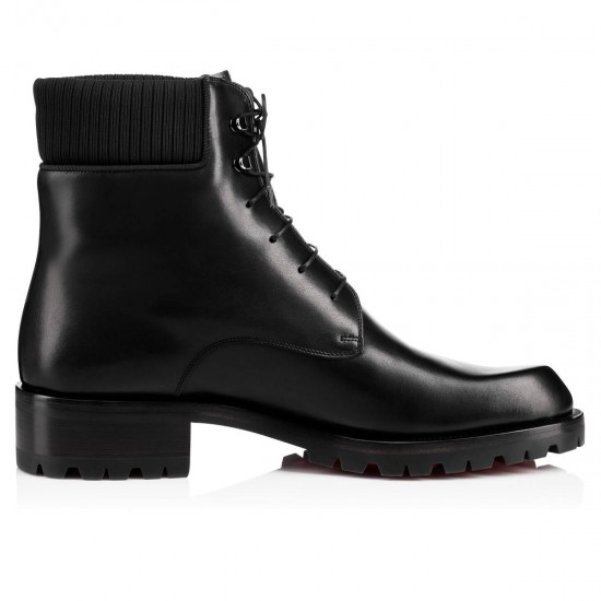 Christian Louboutin Trapman 20mm Leather Lace Up Boots Black Men