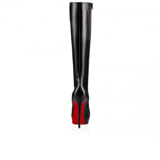 Christian Louboutin Bianca Botta 140mm Leather Knee High Boots Black Women