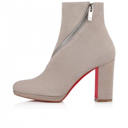 Christian Louboutin Birgitta 100mm Suede Ankle Boots Fume Women