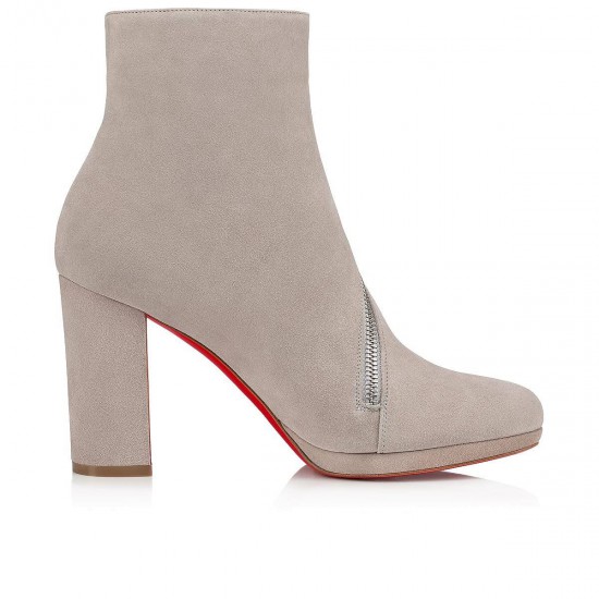 Christian Louboutin Birgitta 100mm Suede Ankle Boots Fume Women