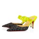 Christian Louboutin Choc PVC 80mm Nylon Mules Multi/Yellow Women