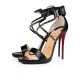 Christian Louboutin Choca Lux 120mm Leather Sandals Black/Silver Women