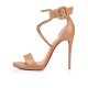 Christian Louboutin Choca Lux 120mm Leather Sandals Nude/Pink Bronze Women