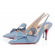 Christian Louboutin Clare Nodo 80mm Patent Leather Pumps Blue Women