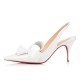 Christian Louboutin Clare Nodo 80mm Patent Leather Pumps Bianco Women