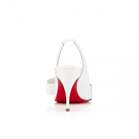 Christian Louboutin Clare Nodo 80mm Patent Leather Pumps Bianco Women