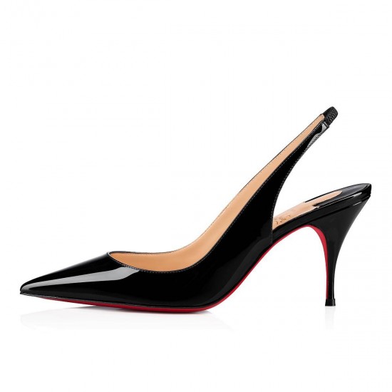 Christian Louboutin Clare Slingback 80mm Patent Leather Pumps Black Women