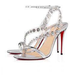 Christian Louboutin Corinetta 100mm Specchio/Laminato Sandals Silver Women