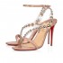 Christian Louboutin Corinetta 100mm Patent Leather Sandals Nude/White Gold Women