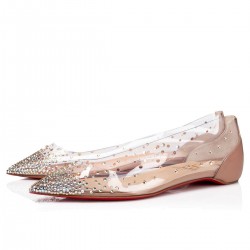 Christian Louboutin Degrastrass Pvc Ballet Flats Nude Women