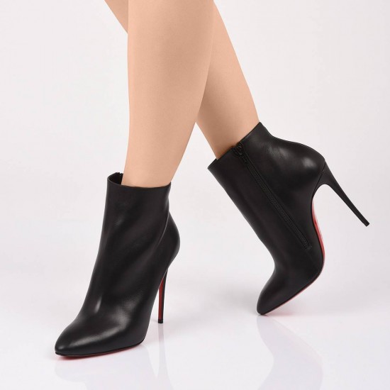 Christian Louboutin Eloise Booty 100mm Leather Ankle Boots Black Women