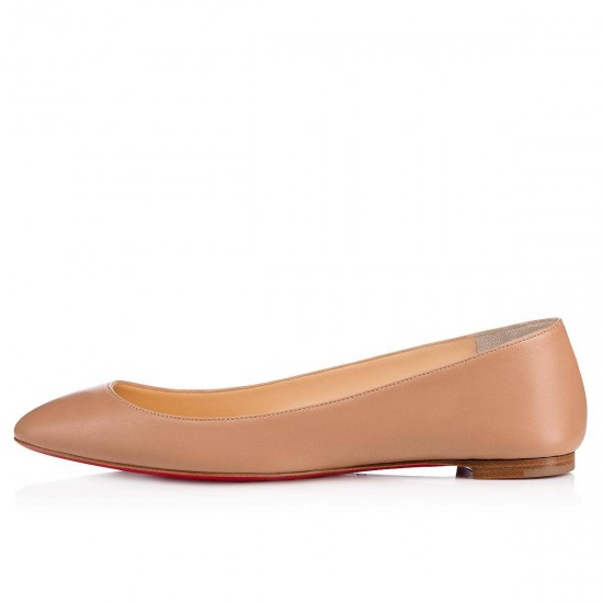 Christian Louboutin Eloise Leather Ballet Flats Nude Women