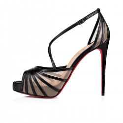 Christian Louboutin Filamenta 120mm Leather Sandals Version Black Women