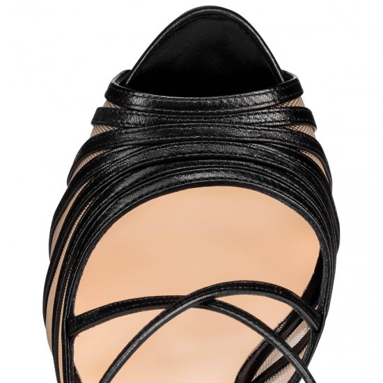 Christian Louboutin Filamenta 120mm Leather Sandals Version Black Women