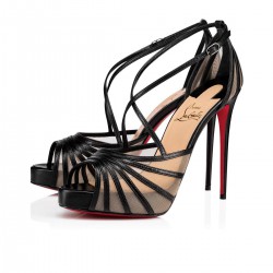 Christian Louboutin Filamenta 120mm Leather Sandals Version Black Women