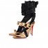 Christian Louboutin Foulard Cheville 100mm Specchio/Laminato Sandals Gold/Black Women