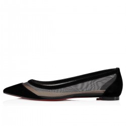 Christian Louboutin Galativi Veau Velours Ballet Flats Black Women