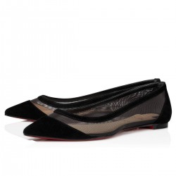 Christian Louboutin Galativi Veau Velours Ballet Flats Black Women