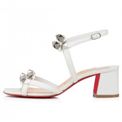 Christian Louboutin Galerietta 55mm Leather Sandals Version Bianco Women