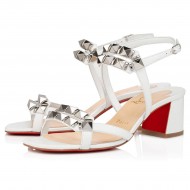 Christian Louboutin Galerietta 55mm Leather Sandals Version Bianco Women