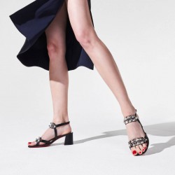 Christian Louboutin Galerietta 55mm Leather Sandals Black Women