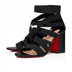 Christian Louboutin Gladiapop 85mm Elastic Gladiator Sandals Black Women