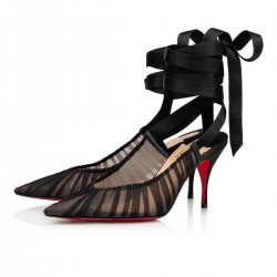 Christian Louboutin Goya Ruban 80mm Crepe Satin Pumps Black Women