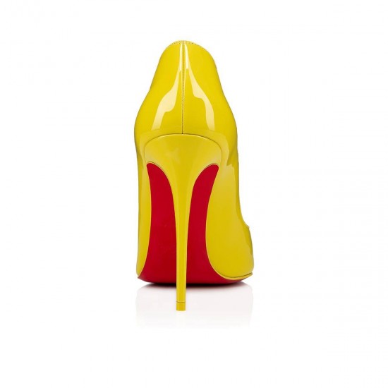 Christian Louboutin Hot Chick 100mm Patent Leather Pumps Yellow Women