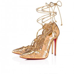 Christian Louboutin Impera 100mm Specchio Strappy Heels Gold Women