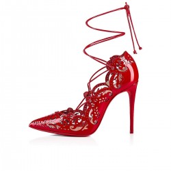 Christian Louboutin Impera 100mm Patent Leather Strappy Heels Loubi Women