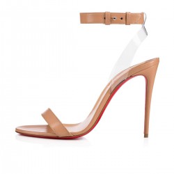 Christian Louboutin Jonatina 100mm Leather Sandals Nude/Transp Women