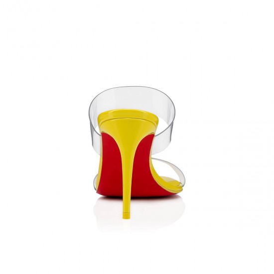 Christian Louboutin Just Nothing 85mm Patent Leather Mules Yellow Women