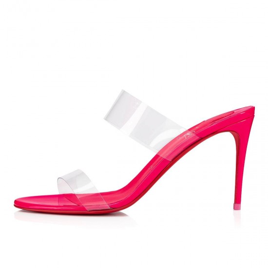 Christian Louboutin Just Nothing 85mm Patent Leather Mules Pink Women