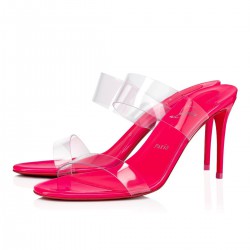 Christian Louboutin Just Nothing 85mm Patent Leather Mules Pink Women