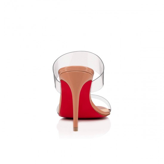 Christian Louboutin Just Nothing 85mm Pvc Mules Nude Women