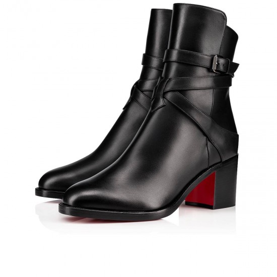 Christian Louboutin Karistrap 70mm Leather Ankle Boots Black Women