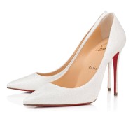 Christian Louboutin Kate 100mm Glitter Mini Pumps White Women