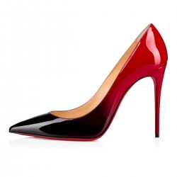 Christian Louboutin Kate 100mm Patent Leather Pumps Black red Women