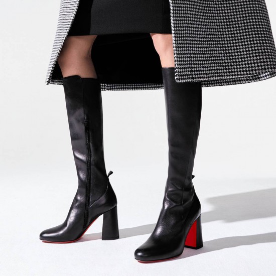 Christian Louboutin Kronobotte 85mm Calf Knee High Boots Black Women