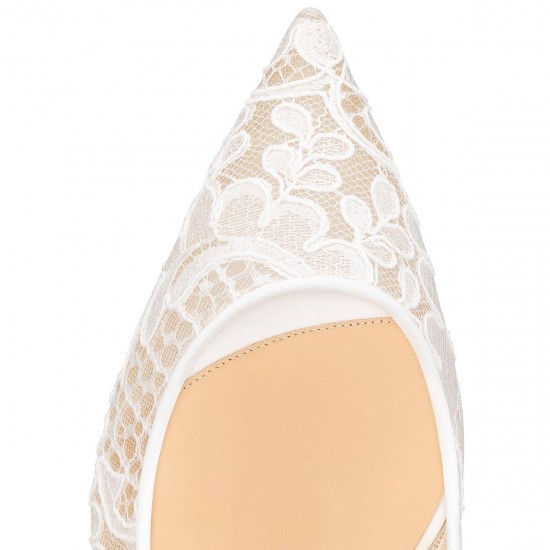 Christian Louboutin Lace 554 85mm Dentelle Lace Pumps Off White Women