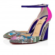 Christian Louboutin Levitagnes 100mm Paillette Wedges Sandals Version Multi Women