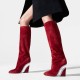 Christian Louboutin Levitibotta 100mm Veau Velours Knee High Boots Opera/Gun Metal Women