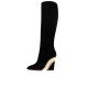 Christian Louboutin Levitibotta 100mm Veau Velours Knee High Boots Black/Gold Women