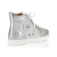 Christian Louboutin Lou Spikes Calf High Top Sneakers White Women