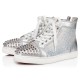 Christian Louboutin Lou Spikes Calf High Top Sneakers White Women