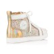 Christian Louboutin Lou Spikes Glitter High Top Sneakers Version Multi Women